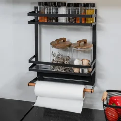 Keukenaccessoires|Ygo Hangrek/Keukenrolhouder KARAS Metaal Zwart