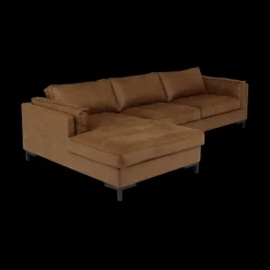 Hoeksalons|Ygo Hoeksalon AXEL Longchair Links Cognac