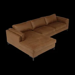 Hoeksalons|Ygo Hoeksalon AXEL Longchair Links Cognac