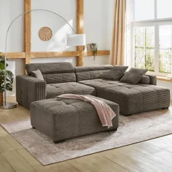 Hoeksalons|Ygo Hoeksalon LORETO Donkergrijs B283-L231