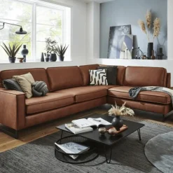 Hoeksalons|Ygo Hoeksalon VIDA Hoek Rechts Cognac