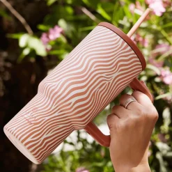 Koffie & Thee|To Go|Ygo Isoleefles DAMYAN 900ml Ribbel Peach