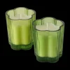 Woondecoratie|Ygo Kaars FIHONA Bloemvorm Glas Groen Ass.