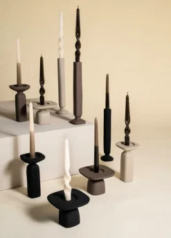 Woondecoratie|Ygo Kandelaar SQUER Alu Bruin M