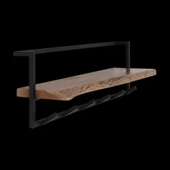 Opbergen|Ygo Kapstok 6 haken met plank, massief accacia naturel