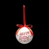 Woondecoratie|Kerst|Ygo Kerstbal LET IT SNOW Wit/Rood