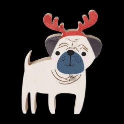 Kerst|Ygo Kersthond BARNEY Hout Ass.