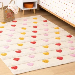 Tapijten | Meubels|Ygo Kindertapijt COEUR Hart Beige/Rood/Roze