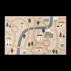 Tapijten | Meubels|Ygo Kindertapijt ROUTE Katoen Beige