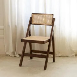 Klapstoelen|Ygo Klapstoel JACCO Ash Wood Walnut/Rotan