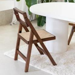 Klapstoelen|Ygo Klapstoel JACCO Ash Wood Walnut/Rotan