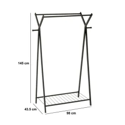 Kledingrekken|Ygo Kledingrek MERTY Met. Zwart