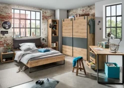 Schuifdeurkasten|Ygo Kleerkast CYKEL Plankeneiche/Graphite B135