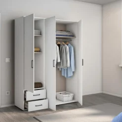 Draaideurkasten|Ygo Kleerkast EDVIN Wit B140