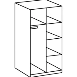 Jeugdkamerkasten|Kleerkasten|Ygo Kleerkast HUVAR Plankeneiche/Graphite B90