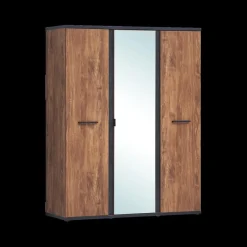 Jeugdkamerkasten|Kleerkasten|Ygo Kleerkast MATHIS Acacia/Black Concrete B164