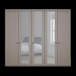 Draaideurkasten|Ygo Kleerkast NAVAN B250 3xSpiegel Kiezelgrijs