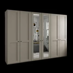 Draaideurkasten|Ygo Kleerkast NAVAN B300 3xSpiegel Kiezelgrijs