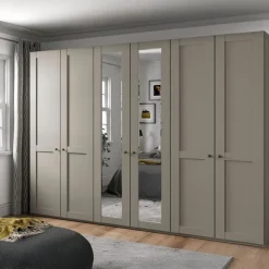 Draaideurkasten|Ygo Kleerkast NAVAN B300 3xSpiegel Kiezelgrijs