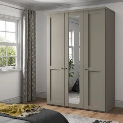 Draaideurkasten|Ygo Kleerkast NAVAN B150 1xSpiegel Kiezelgrijs