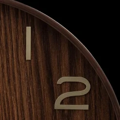 Woondecoratie|Ygo Klok IRKIS Rond Ø55 Houtlook Bruin