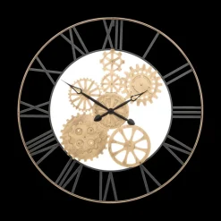 Woondecoratie|Ygo Klok ISAELLE Ø90 Met. Zw/Goud