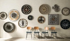 Woondecoratie|Ygo Klok RUDRA Rnd. Zwart