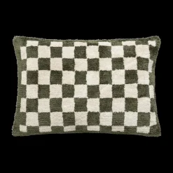 Sierkussens & Plaids|Ygo Kussen DAMDRO Dambordmotief Groen