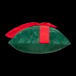 Kerst|Ygo Kussen GIFTY Groen met Strik Rood