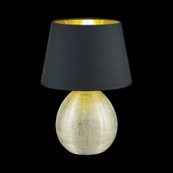 Tafellampen|Ygo Lamp LUXOR XL Ker. Gd/Zw+Kap Zwart