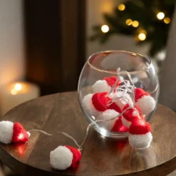 Kerst|Ygo Lichtslinger MUTSI Kerstmutsjes Wit/Rood