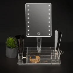 Wastafelaccessoires|Spiegels|Ygo Make-up Spiegel BEAUTIS M/Opberger + LED