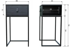 Nachttafels|Ygo Nachtkastje BABS Zwart