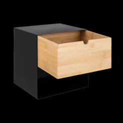 Nachttafels|Ygo Nachttafel Hangend MAYRA Zwart metaal/bamboe