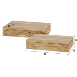 Nachttafels|Ygo Nachttafel HIRO Hangend Massief Acacia