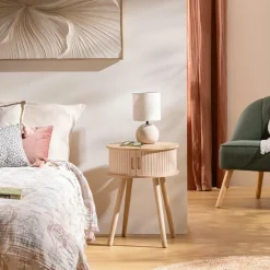 Nachttafels|Ygo Nachttafel NISIOS Rond Crème