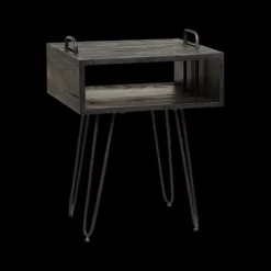 Nachttafels|Ygo Nachttafel QUINCA Massief acacia zwart