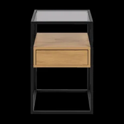 Nachttafels|Ygo Nachttafel ROLF Smoked Glass/Wild Oak