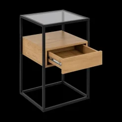 Nachttafels|Ygo Nachttafel ROLF Smoked Glass/Wild Oak