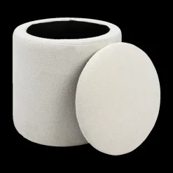 Opbergboxen|Decoratieve Opbergers|Ygo Opbergpouf BOUILLON Rond Beige