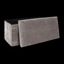 Opbergboxen|Decoratieve Opbergers|Ygo Opbergpouf COLLETE Rh Rib Taupe