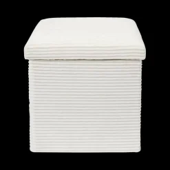 Opbergboxen|Decoratieve Opbergers|Ygo Opbergpouf COLLETE Vk Rib Wit