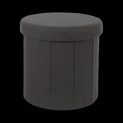 Opbergboxen|Decoratieve Opbergers|Ygo Opbergpouf DOAKA Rond Zwart