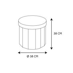 Opbergboxen|Decoratieve Opbergers|Ygo Opbergpouf DOAKA Rond Zwart