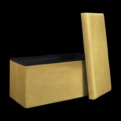 Opbergboxen|Decoratieve Opbergers|Ygo Opbergpouf FLIRAX Rechthoek Oker