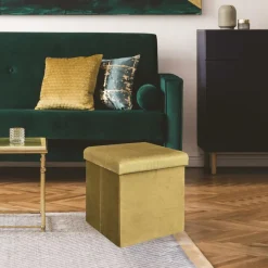 Opbergboxen|Decoratieve Opbergers|Ygo Opbergpouf FLIRAX VK Oker