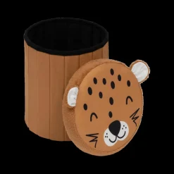 Decoratieve Accessoires|Tapijten |Ygo Opbergpouf LEO Luipaard Poly Bruin
