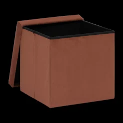 Decoratieve Opbergers|Opbergboxen|Ygo Opbergpouf TRESIO Velvet Terra