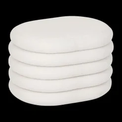 Poufen & Voetenbanken|Ygo Opbergpouf ZILXIA Ovaal Bouclé Wit