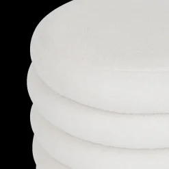 Poufen & Voetenbanken|Ygo Opbergpouf ZILXIA Ovaal Bouclé Wit